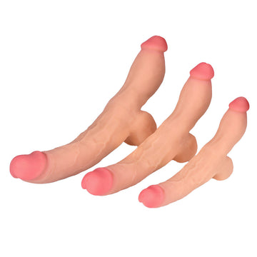 15 inch REALISTIC Flesh Lesbian Double Headed Dildo