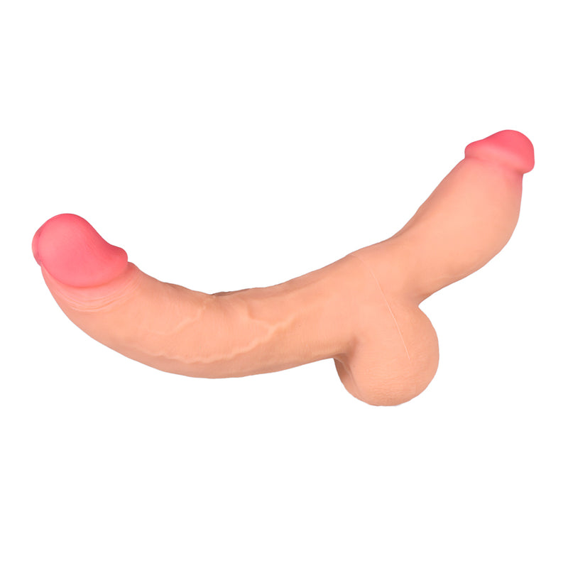 15 inch REALISTIC Flesh Lesbian Double Headed Dildo