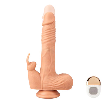 Ribbed 9.5 Inch Vibrating Rabbit Dildo