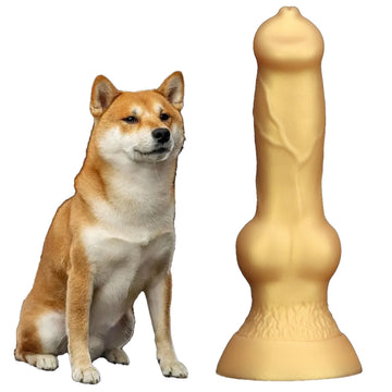 Small Yellow Dog Dildo Anal Toy