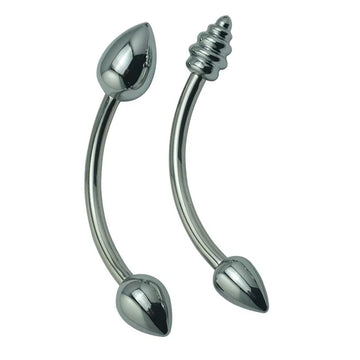 Curved Anal Double Head Metal Dildo