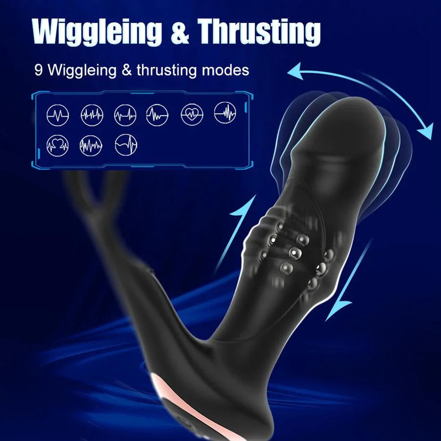 Thrusting Cock Ring Remote Control Prostate Massager