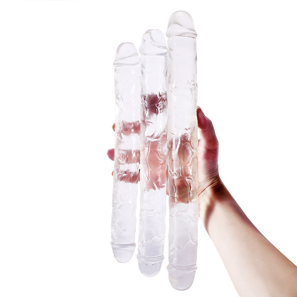 18 Inch Long Clear Jelly Double Dildo