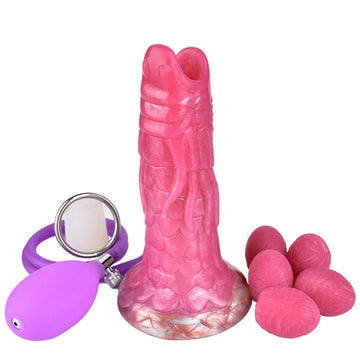 Pink dragon shaped silicone ovipositor Dildo