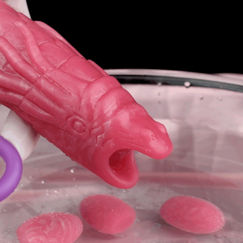 Pink dragon shaped silicone ovipositor Dildo
