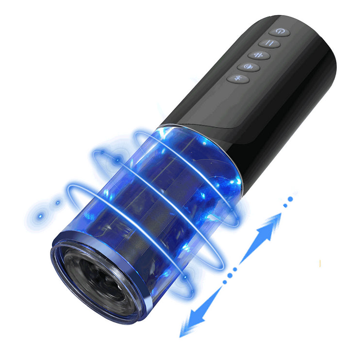 Adjustable Suction Cup Male Blowjob Machine Bluetooth Masturbator