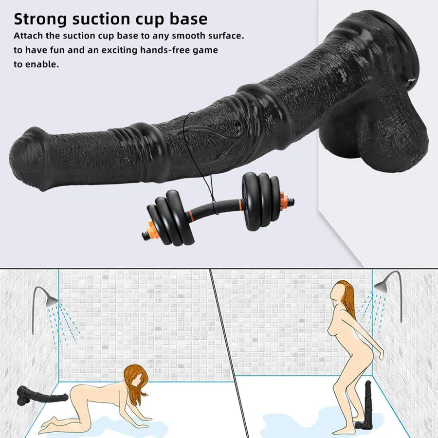 Black 14 Inch Realistic Horse Dildo