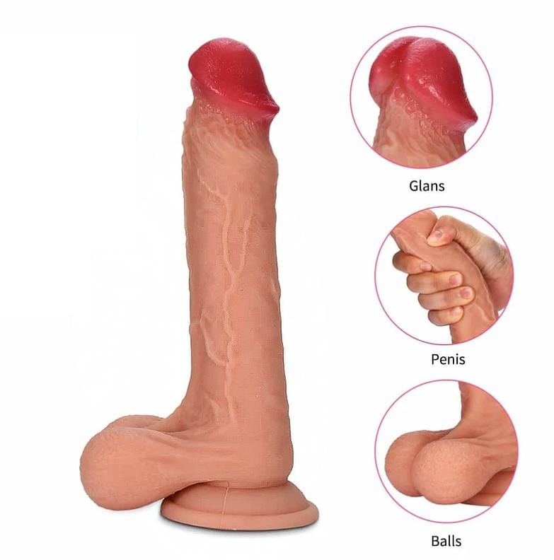 8 Inch Big Silicone Dual Density Dildo