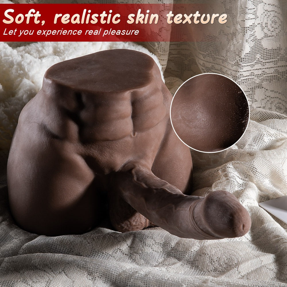 7 Inch Black Male Realistic Torso Dildo