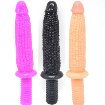 Large Corn Shaped Anal Dildo with Handle