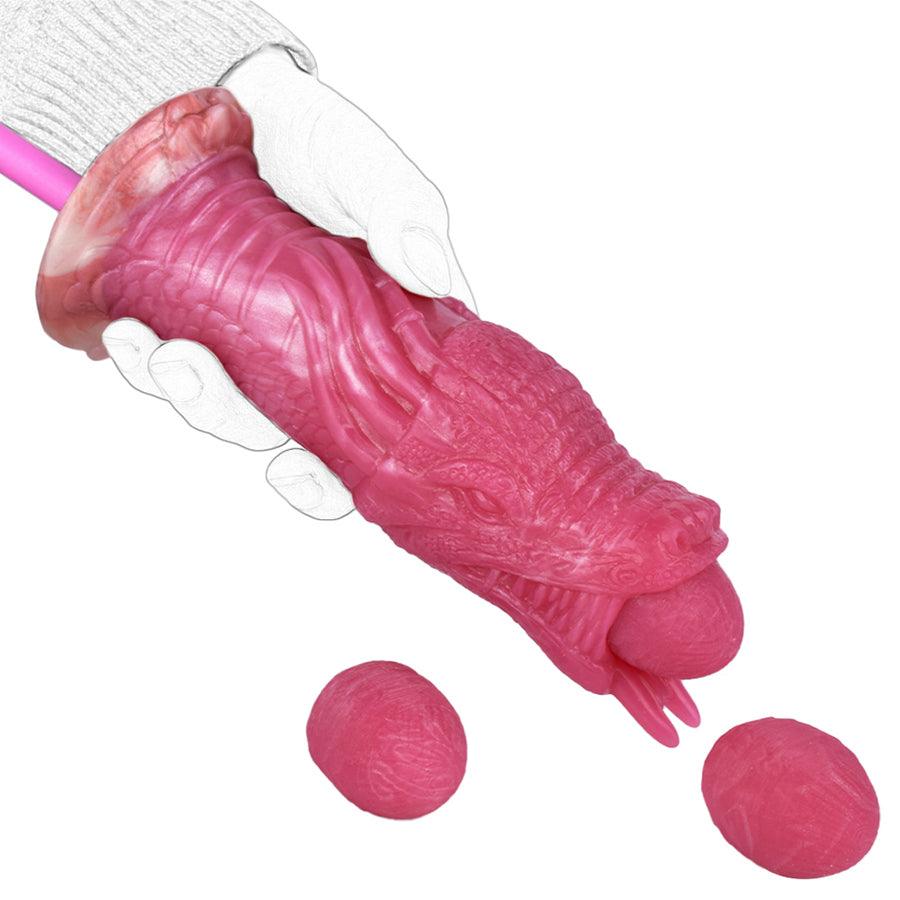 Pink Fantasy Dragon With Eggs Ovipositor Dildo