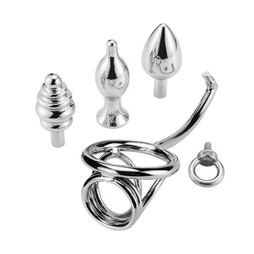 Male Removable Butt Plug Hook with Cock Ring