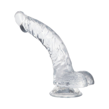 8 Inch Jelly Curved Clear Dildo