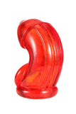 Load image into Gallery viewer, Elastic Tpe Cock Cage Penis Sleeve - Brown Red White / One Size