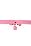 Load image into Gallery viewer, Adjustable Pink Bowknot Jingle Bell Neck Collar Bondage Gear