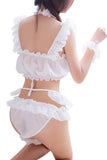 Load image into Gallery viewer, Cute Sexy Ruffled Chiffon Cat Woman Erotic Lingerie Set Costume