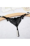 Load image into Gallery viewer, Halterneck Hollow Out Pearl Plunge Bra And Crotchless Thong Black / &amp; Panties Set