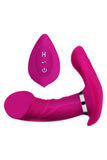 Load image into Gallery viewer, Mizzzee Remote Control Rechargeable Strap-On Dildo Vibrator Rose Red / One Size Strap-On