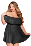 Load image into Gallery viewer, Plus Size Off Shoulder Lace Sexy Short Dress Babydoll