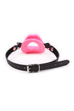 Load image into Gallery viewer, O-Ring Style Silicone Open Mouth Lip Gag Black Red Pink