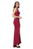 Load image into Gallery viewer, Scoop Neck Sleeveless Side Slit Lace Up Maxi Dress