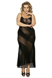 Load image into Gallery viewer, Plus Size Sexy Spiral Semi Sheer Lace Maxi Nightdress Black / M Dress