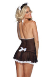 Load image into Gallery viewer, Sexy Sheer Lace French Maid Roleplay Costume 3 Pcs Set