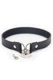 Load image into Gallery viewer, Heart Shape Lock Leather Collar Black / S Bondage Gear