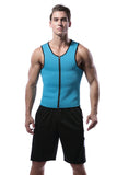 Load image into Gallery viewer, Mens Zip Up Neoprene Waist Trainer Vest Blue / Xs