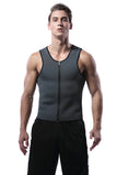 Load image into Gallery viewer, Mens Zip Up Neoprene Waist Trainer Vest Gray / Xs