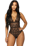 Load image into Gallery viewer, V-Neck Cut Red Or Black Lace Temptation Bodysuit / S