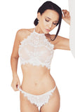 Load image into Gallery viewer, Halterneck Bra And G String Set White / S &amp; Panties