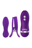 Load image into Gallery viewer, Wired Vibrating Nipple Clamps Purple / One Size &amp; Pasties