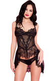 Load image into Gallery viewer, Hollow Out Adjustable Straps Sheer Mesh Lace Chemise Bodysuit