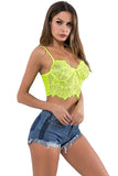 Load image into Gallery viewer, Womens Floral Strappy Longline Sheer Lace Bralette Transparent Fringe Tank Cami Crop Tops Top