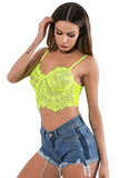 Load image into Gallery viewer, Womens Floral Strappy Longline Sheer Lace Bralette Transparent Fringe Tank Cami Crop Tops Top