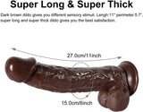 Load image into Gallery viewer, 11 Inch Brown Giant Thick G-Spot Lifelike Suction Cup Dildo