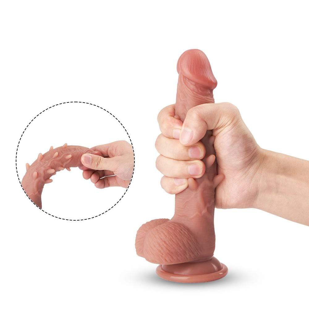 11 inch Realistic Silicone Suction Cup Spiky Dildo