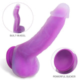Load image into Gallery viewer, 7.68 Inch Silicone Soft Realistic Dildo With The Keel Purple