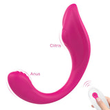 Load image into Gallery viewer, Anus Clitoral Stimulator Remote Control Wearable Butterfly Vibrator Rose Red
