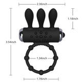 Load image into Gallery viewer, Penis Ring Vibrator With Rabbit Ears Mini Bullet Clitoris Stimulator