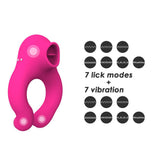 Load image into Gallery viewer, Couple Vibrator With Cock Ring And Clitoris Licking 7 Modes Clitoral