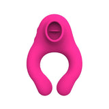 Load image into Gallery viewer, Couple Vibrator With Cock Ring And Clitoris Licking 7 Modes Rose Red Clitoral