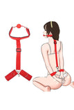 Load image into Gallery viewer, Bdsm Bondage Restraints Handcuff Slave For Woman Couples Adult Game Mouth Ball Red / One Size Kit