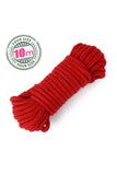 Load image into Gallery viewer, 10M Sex Slave Bondage Rope Thick Cotton Restraint Erotic Role Play Red Kit