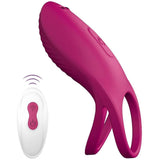 Load image into Gallery viewer, Remote Control Silicone Vibrating Penis Ring With Double Wine Red