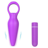 Load image into Gallery viewer, 2 In 1 Detachable Bullet Vibrator Rechargeable With Ring Purple