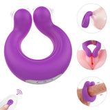 Load image into Gallery viewer, Silicone Massage Ejaculation Remote Control Vibrating Cock Ring Purple Penis