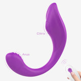 Load image into Gallery viewer, Anus Clitoral Stimulator Remote Control Wearable Butterfly Vibrator Purple