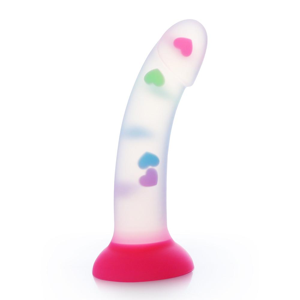 Heart Dildo Curved Glow Stick Sex Toy Heart Dildo Curved Glow Stick Sex Toy